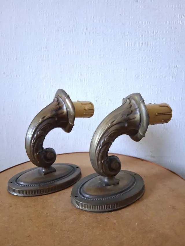 Coppia Lampade Vintage Ottone