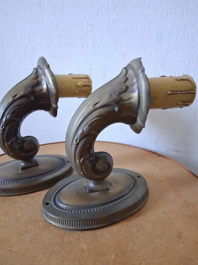 Coppia Lampade Vintage Ottone