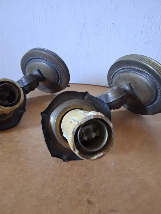 Coppia Lampade Vintage Ottone