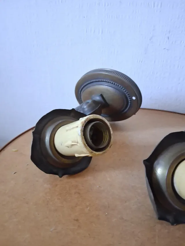 Coppia Lampade Vintage Ottone