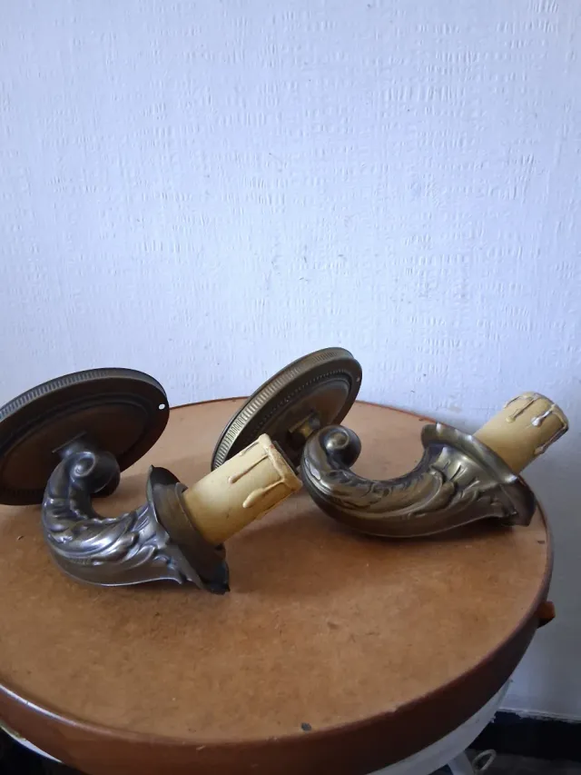 Coppia Lampade Vintage Ottone