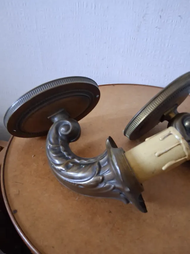 Coppia Lampade Vintage Ottone