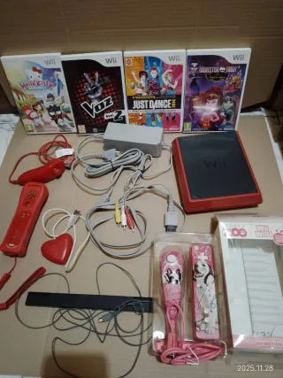 Consola Nintendo Wii Roja + Juegos y Accesorios