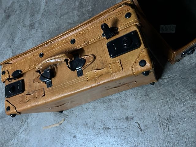 Maleta de cuero rígida vintage juego de 2 maletas