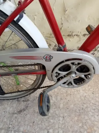 Bicicleta con cesta y bomba de aire