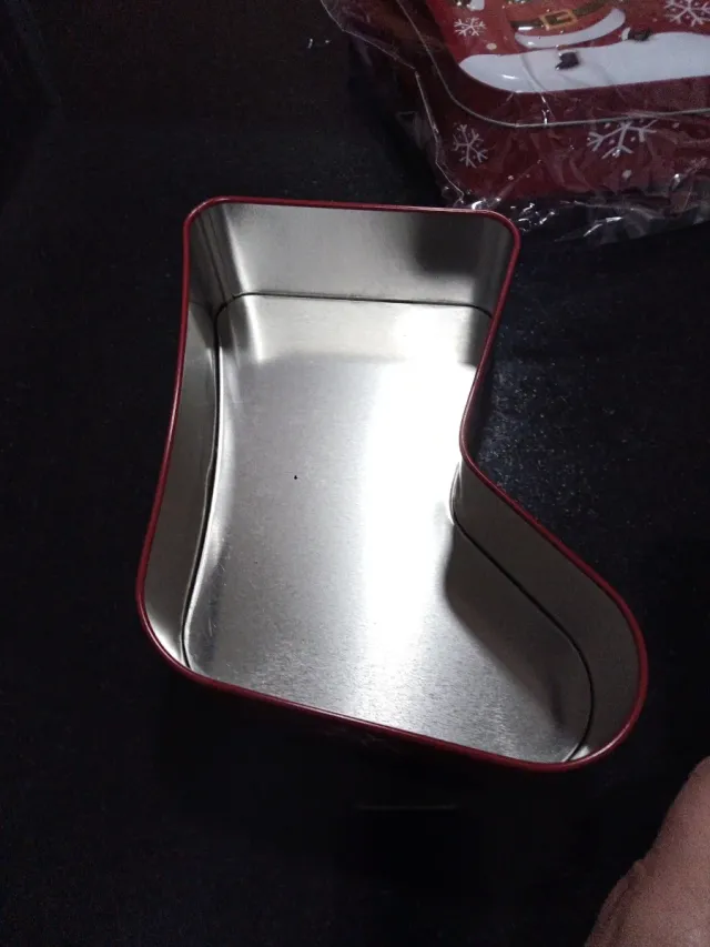 Scatola di latta natalizia con Babbo Natale