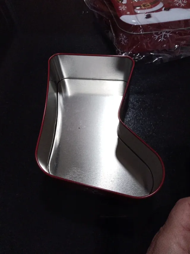 Scatola di latta natalizia con Babbo Natale