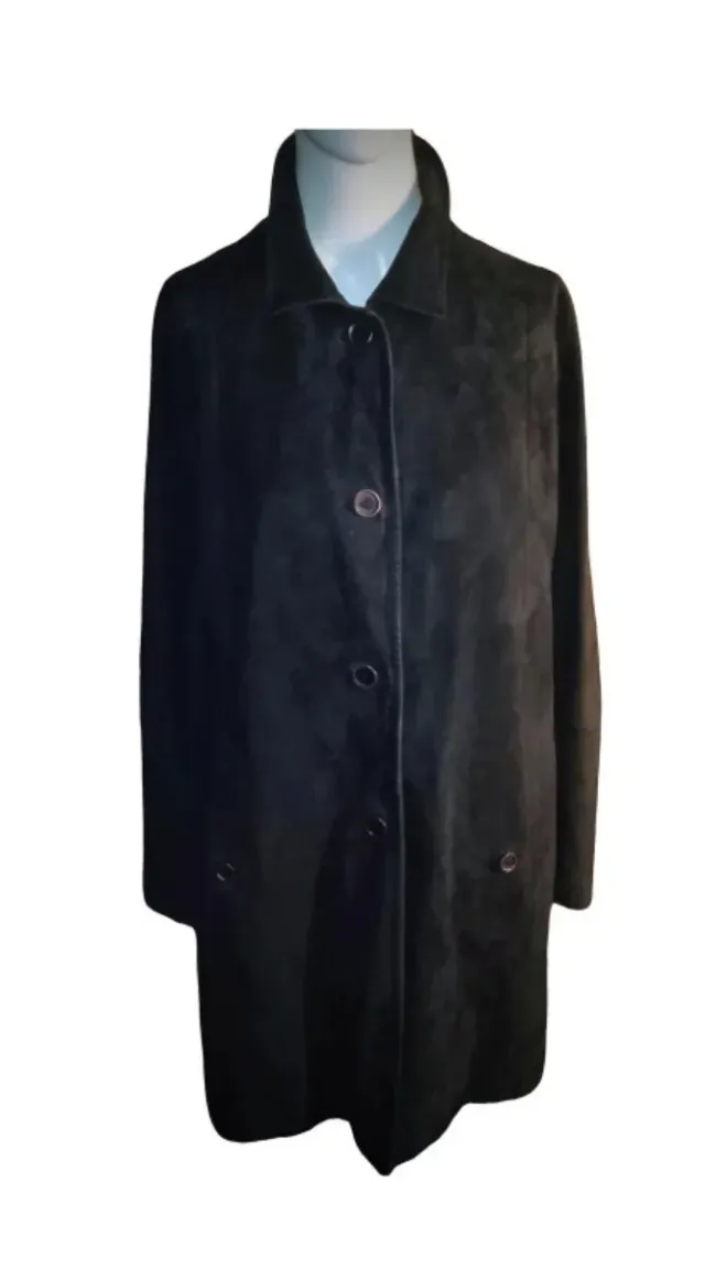 Trench donna Enrico Mandelli camoscio nero