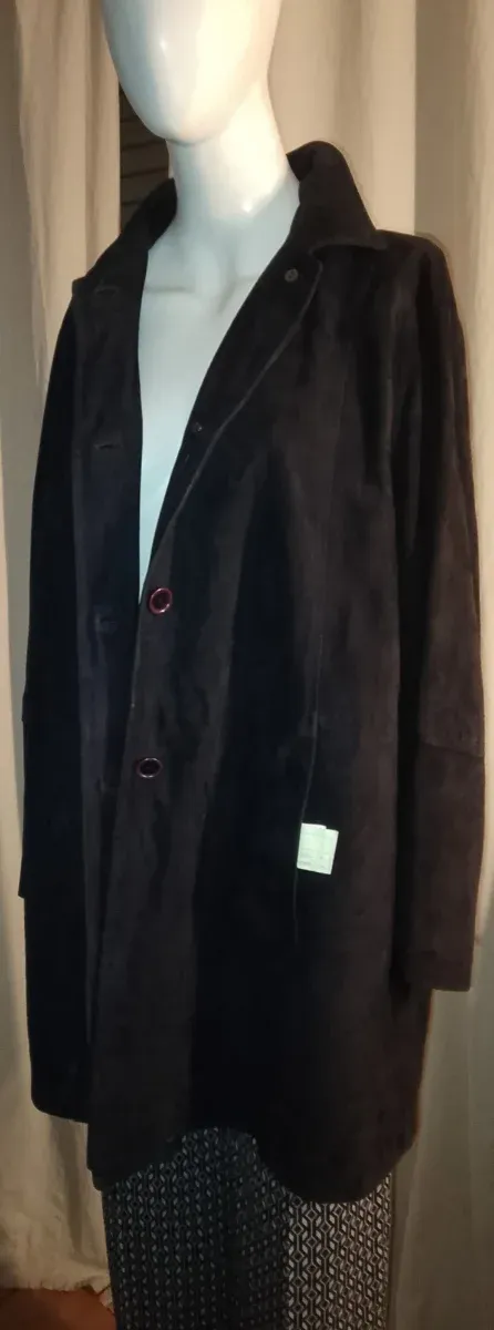 Trench donna Enrico Mandelli camoscio nero