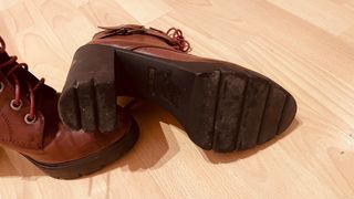 Botines de vestir granates de piel