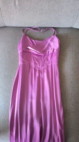 Vestido lencero satinado morado