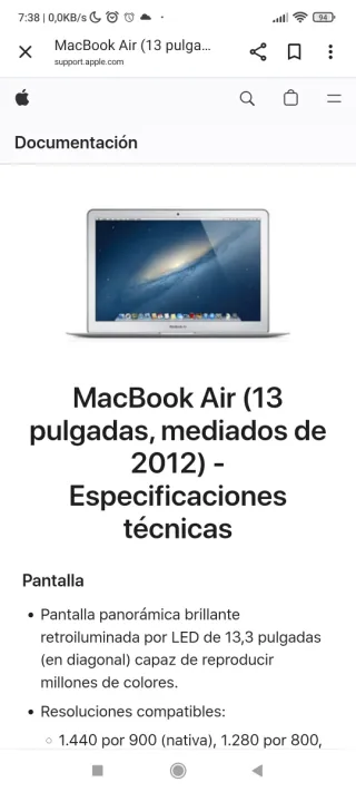 Piezas MacBook Air Apple ,