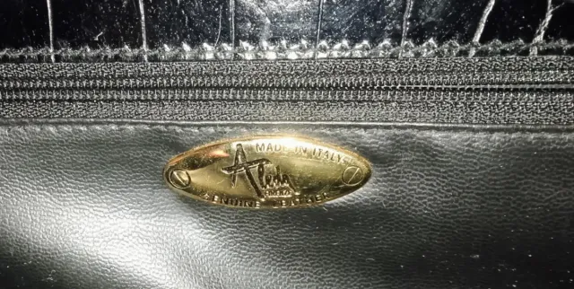 Borsa Aleda Firenze pelle effetto coccodrillo nera