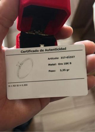 oferta Anillo de compromiso con diamante