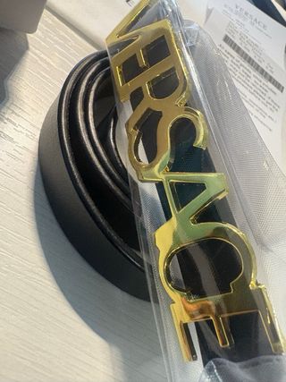 Cinturón Versace Negro y Dorado Mujer