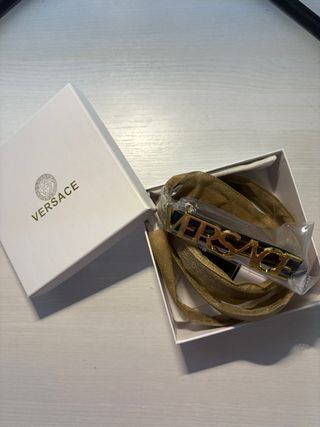 Cinturón Versace Negro y Dorado Mujer