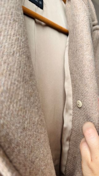 Abrigo largo lana con solapa pelo