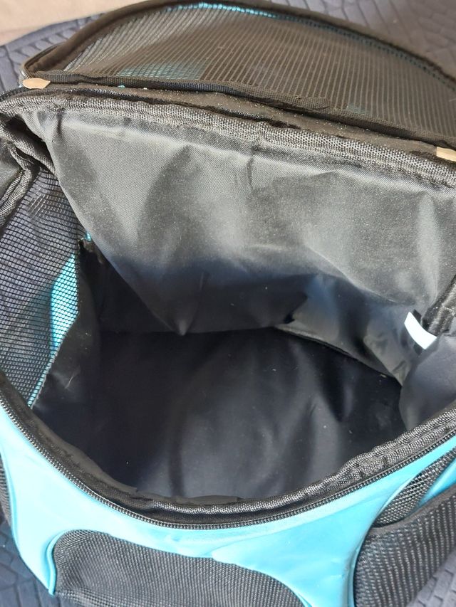 Mochila transportín para mascotas azul