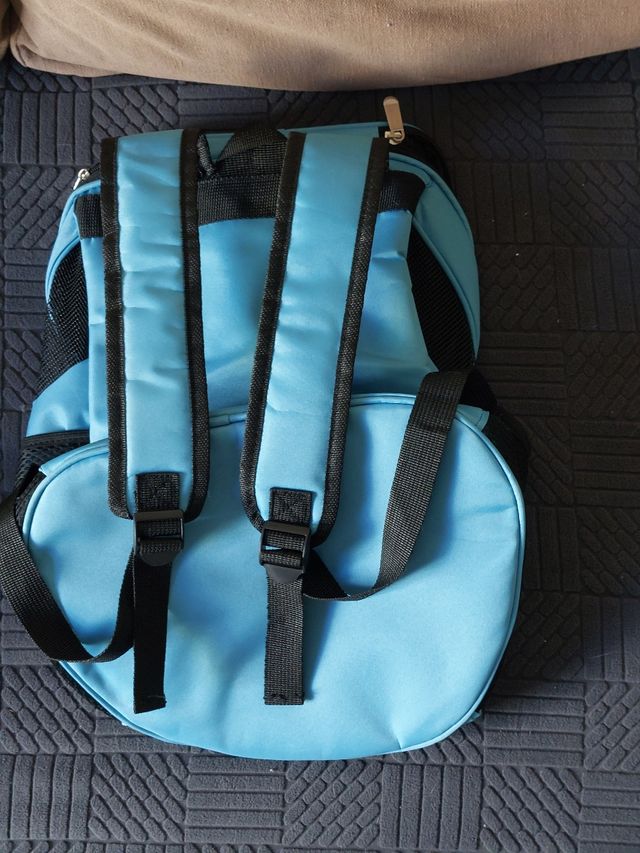Mochila transportín para mascotas azul
