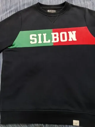 Sudadera Silbon Negra con banda verde y roja