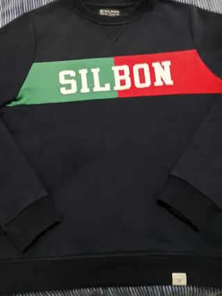 Sudadera Silbon Negra con banda verde y roja