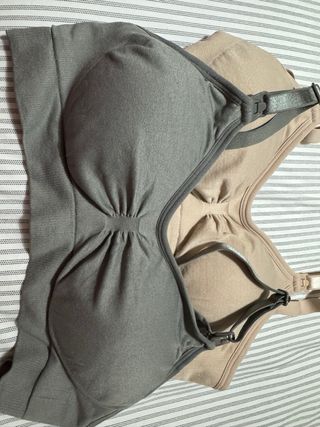 Sujetador de lactancia beige y gris