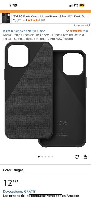 Funda Native Union iPhone 12 Pro Max Azul