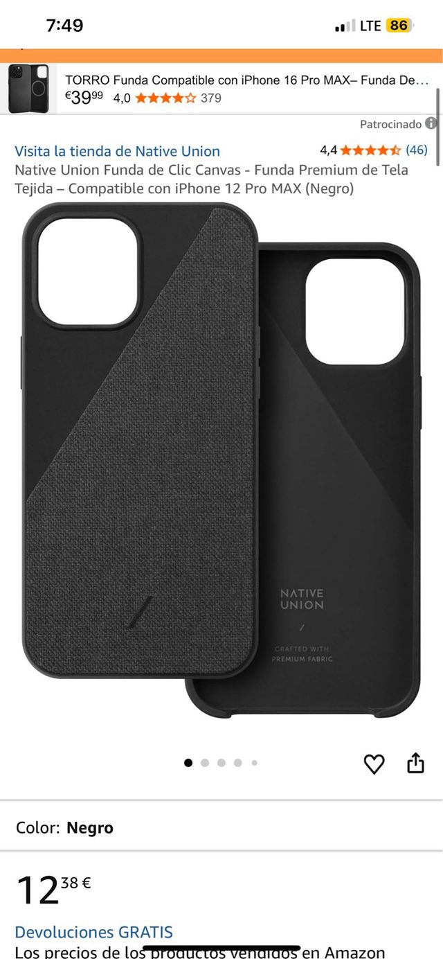 Funda Native Union iPhone 12 Pro Max Azul