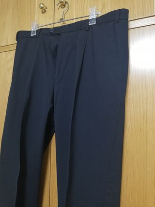 Pantalón de traje azul marino hombre