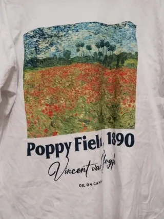 Camiseta Pull&Bear Campo Amapolas Van Gogh XL