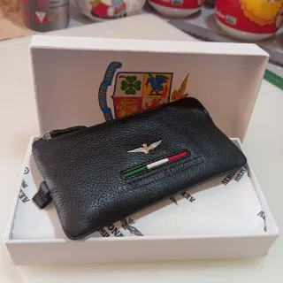 Portachiavi Pelle Aeronautica Militare Nero Nuovo