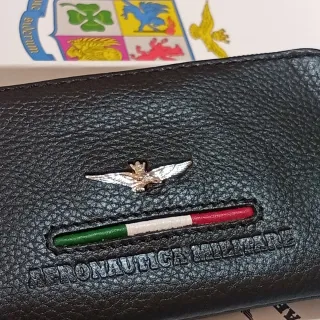 Portachiavi Pelle Aeronautica Militare Nero Nuovo