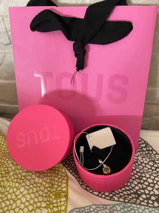 Colgante TOUS plata gema calcedonia con etiqueta