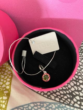 Colgante TOUS plata gema calcedonia con etiqueta