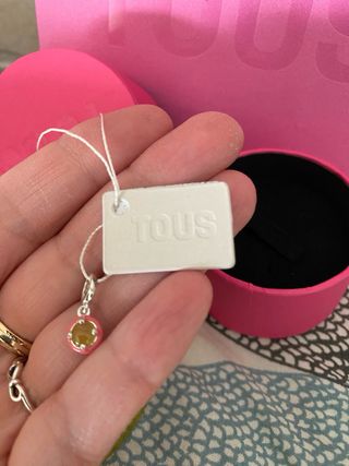 Colgante TOUS plata gema calcedonia con etiqueta