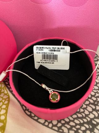 Colgante TOUS plata gema calcedonia con etiqueta