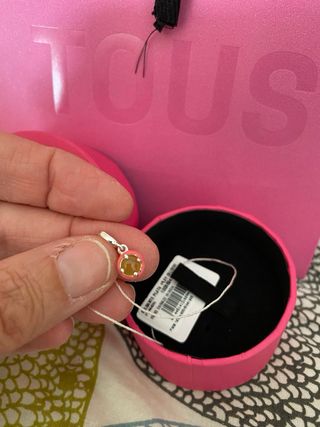 Colgante TOUS plata gema calcedonia con etiqueta