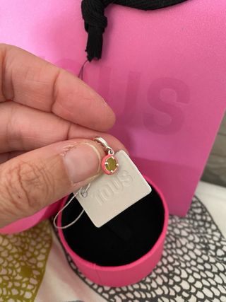 Colgante TOUS plata gema calcedonia con etiqueta