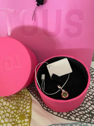 Colgante TOUS plata gema calcedonia con etiqueta