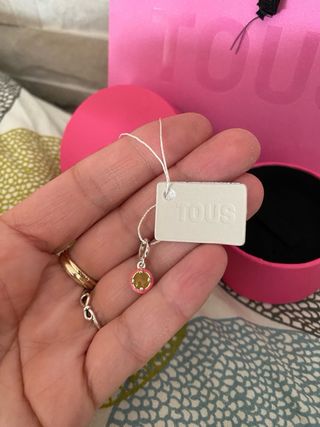 Colgante TOUS plata gema calcedonia con etiqueta