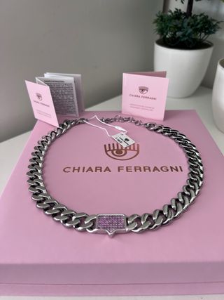 Collana Chiara Ferragni donna con strass rosa