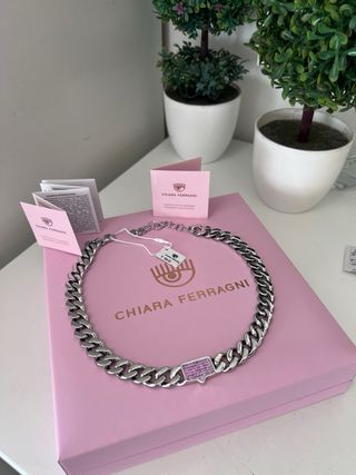 Collana Chiara Ferragni donna con strass rosa