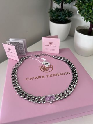 Collana Chiara Ferragni donna con strass rosa