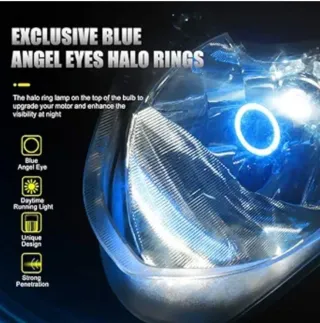 Luz LED H4 Moto Angel Eye Azul