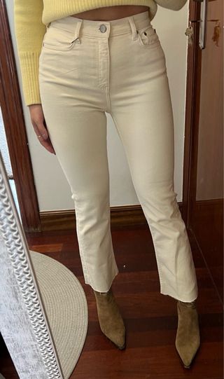 Pantalón flare Zara beige