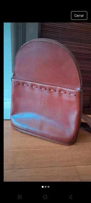 Mochila de piel marrón