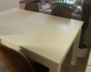 Mesa comedor extensible blanca- 1,30 a 1,90 metros