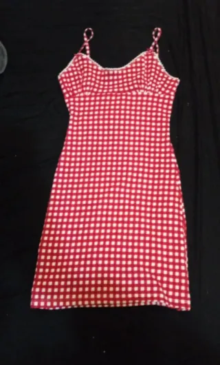 Vestido cuadros rojo y blanco