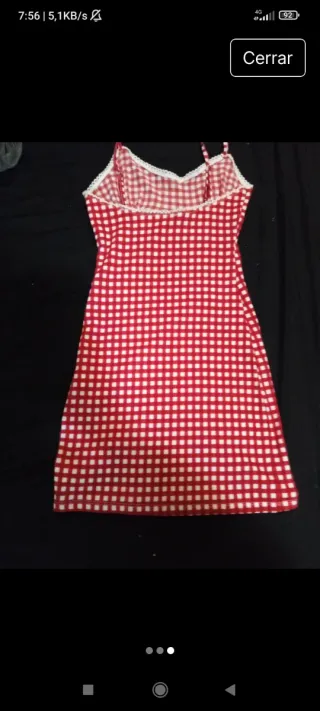 Vestido cuadros rojo y blanco