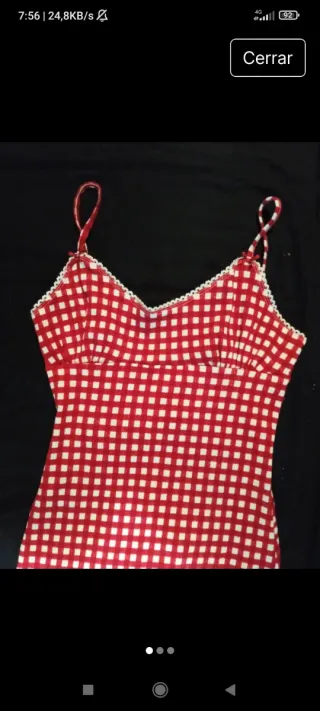 Vestido cuadros rojo y blanco